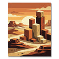 Terracotta Geometric Desert Mesa Rug