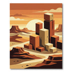 Terracotta Geometric Desert Mesa Rug