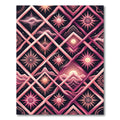 Celestial Sun Diamond Geometric Pink Art Rug