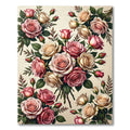Pink Cream Rose Bouquet Arrangement Rug
