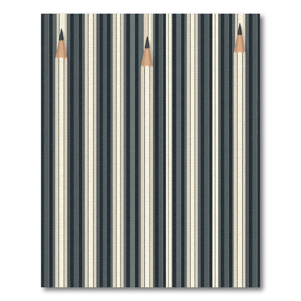 Minimalist Pencil Stripe Charcoal Cream Rug