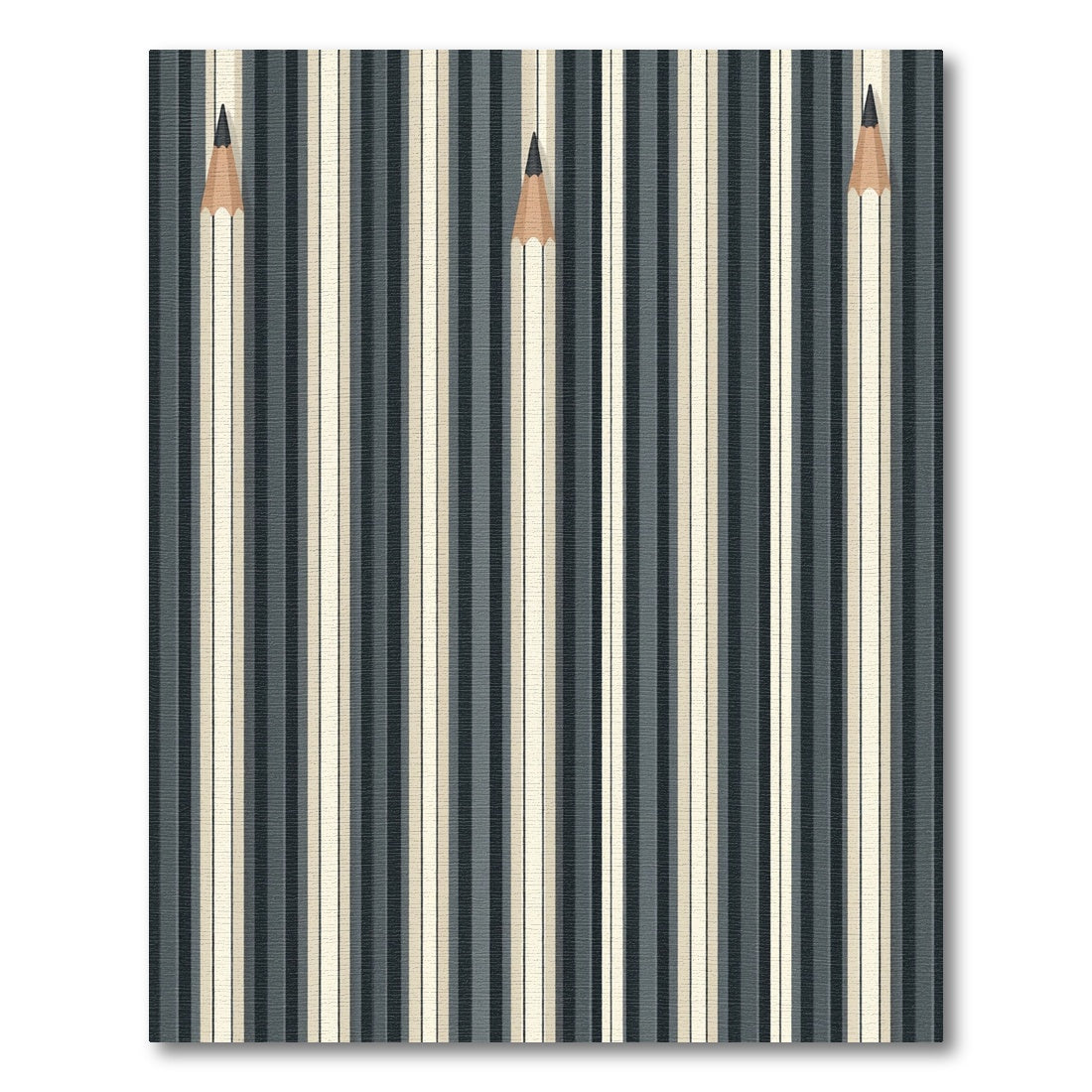 Minimalist Pencil Stripe Charcoal Cream Rug
