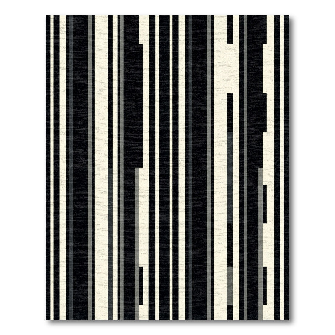Modern Monochrome Linear Abstract Stripe Rug