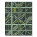 Industrial Green Geometric Staircase Array Rug