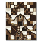 Rustic Barn Quilt Landscape Rug
