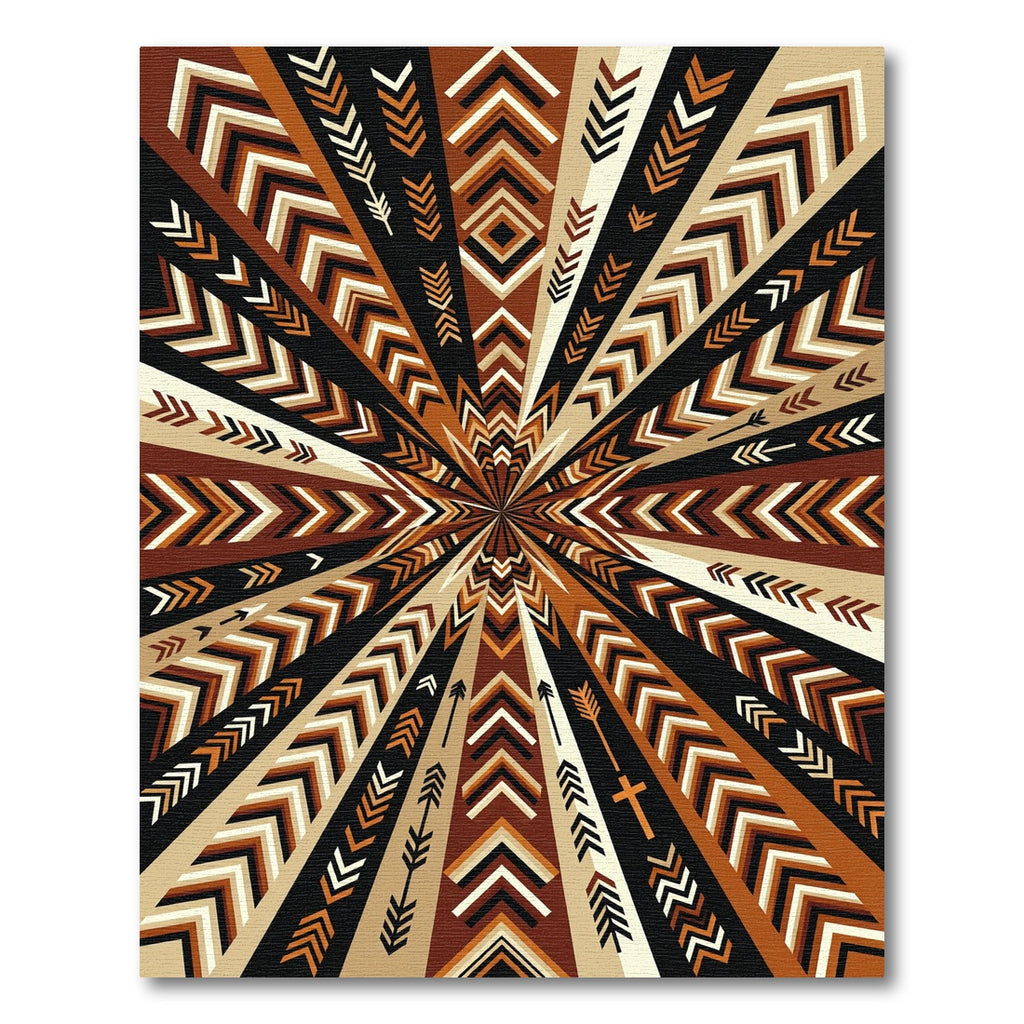 Geometric Tribal Earthy Tones Arrow Art Rug