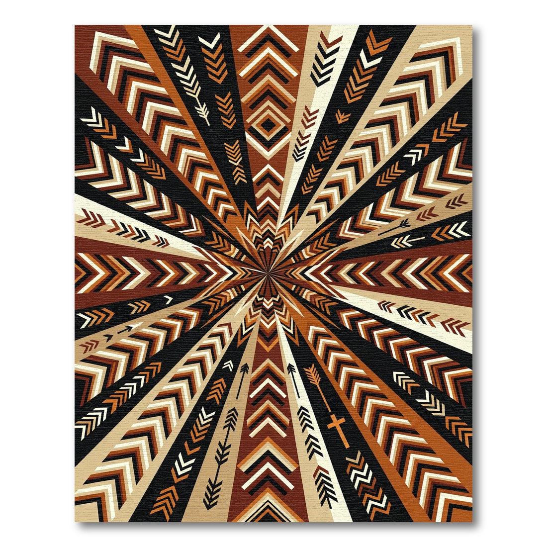 Geometric Tribal Earthy Tones Arrow Art Rug