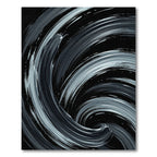 Monochrome Abstract Swirl Fluid Art Rug