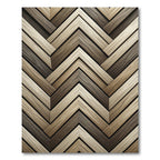 Rustic Woodgrain Chevron Arrangement Rug
