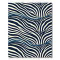 Navy Cream Wavy Stripe Rug
