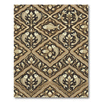 Vintage Gold Fish Floral Vine Rug