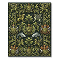 Ornate Green Griffins Shields Dolphins Rug