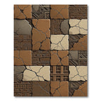 Cracked Earth Geometric Tile Composition Rug