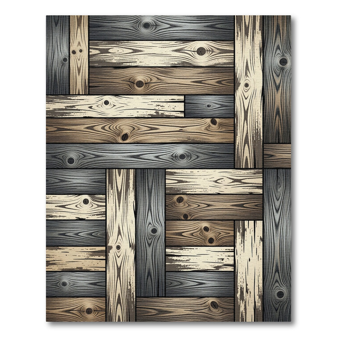 Textured Wood Grain Planks Rug
