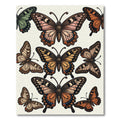Whimsical Amber And Earth Tone Butterfly Garden Rug