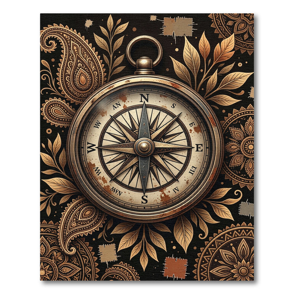 Golden Compass Paisley Floral Medallion Rug
