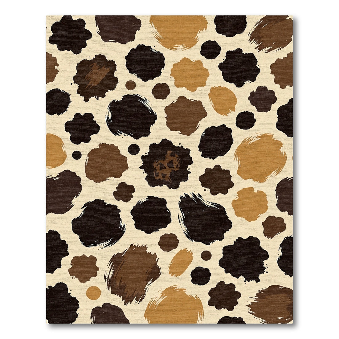 Earthy Brown Animal Spot Brushstroke Rug