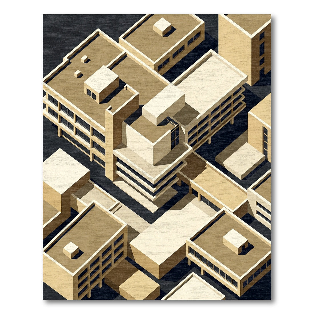 Sandy Beige Abstract Architectural Array Rug