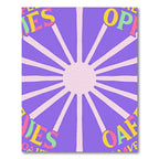 Purple Sun Rays Alphabet Rug