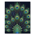 Vibrant Peacock Feather Radiating Lush Teal Rug