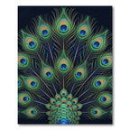 Vibrant Peacock Feather Radiating Lush Teal Rug