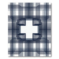 Dark Blue Geometric Plaid Cross Rug