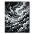 Dramatic Grey Swirling Cloudscape Rug