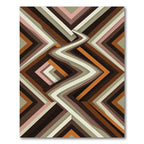 Retro Earthy Zigzag Chevron Stripe Rug