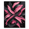 Bold Black and Pink Abstract Swirls Rug