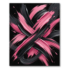 Bold Black and Pink Abstract Swirls Rug