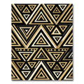 Gold and Black Geometric Triangle Rug