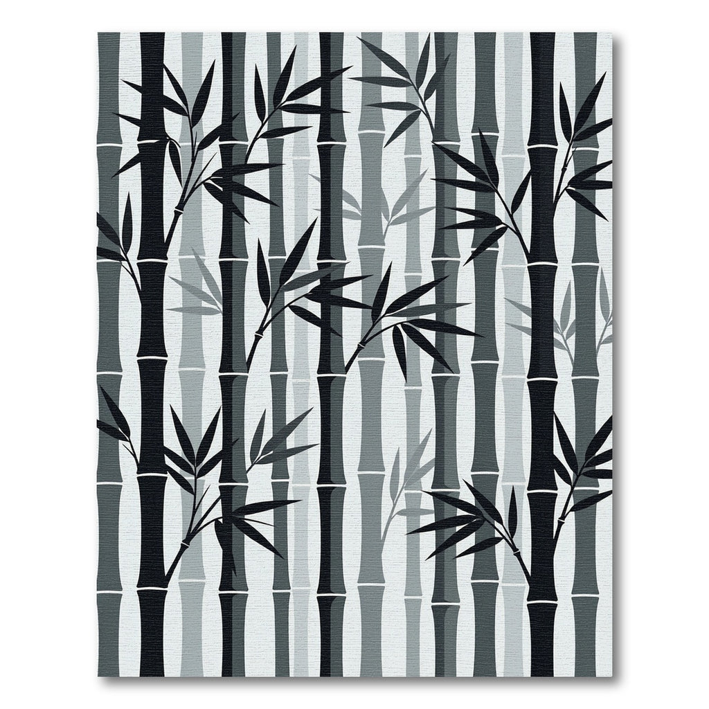 Monochromatic Bamboo Forest Branches Rug