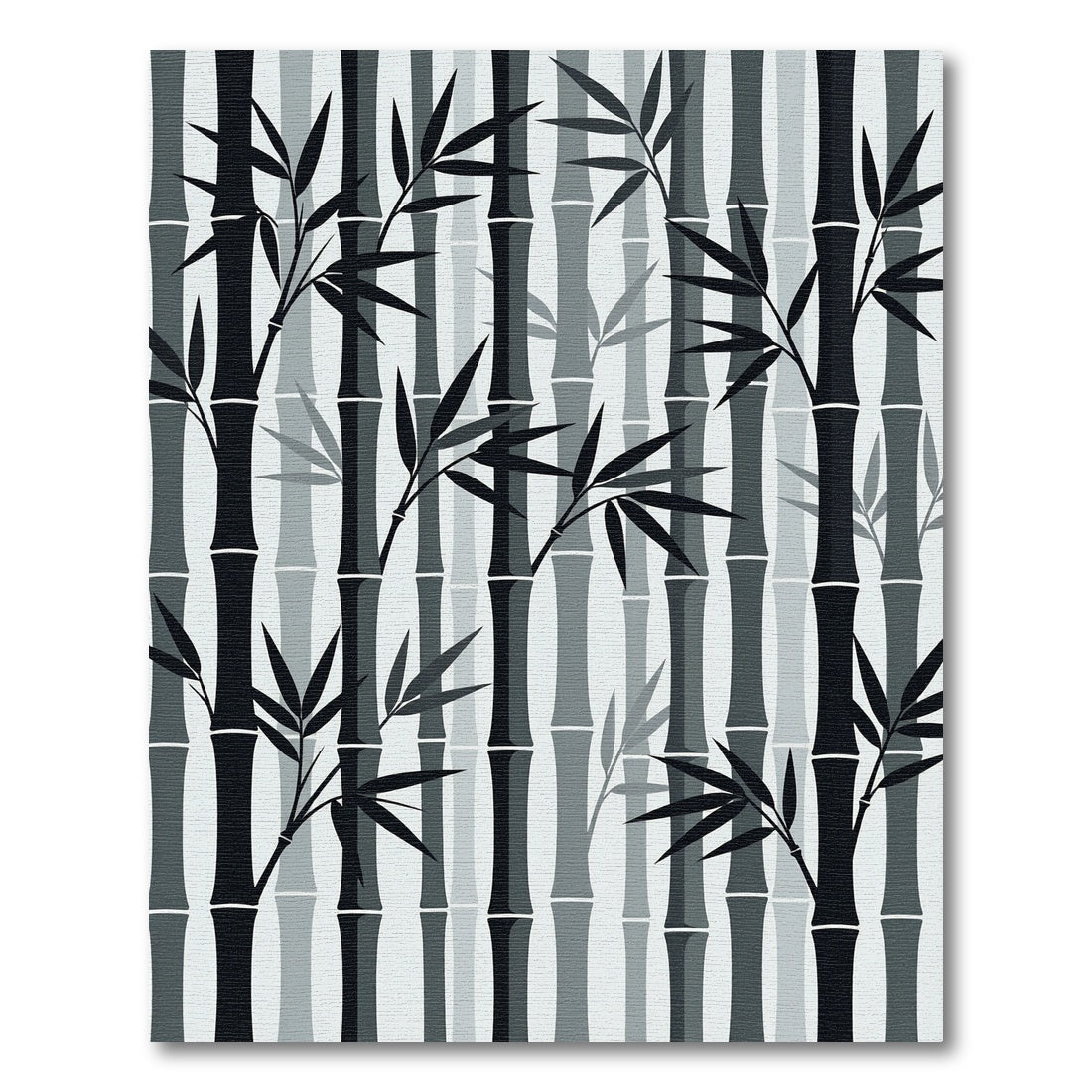 Monochromatic Bamboo Forest Branches Rug