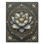 Vintage Lotus Floral Embossed Rug