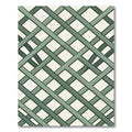 Sage Lattice Intersecting Diagonal Grid Rug