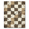 Distressed Earthy Checkered Grid Rug