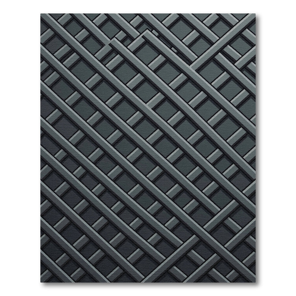 Modern Dark Gray Lattice Weave Rug