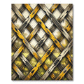 Weathered Yellow Lattice Over Green Field Rug