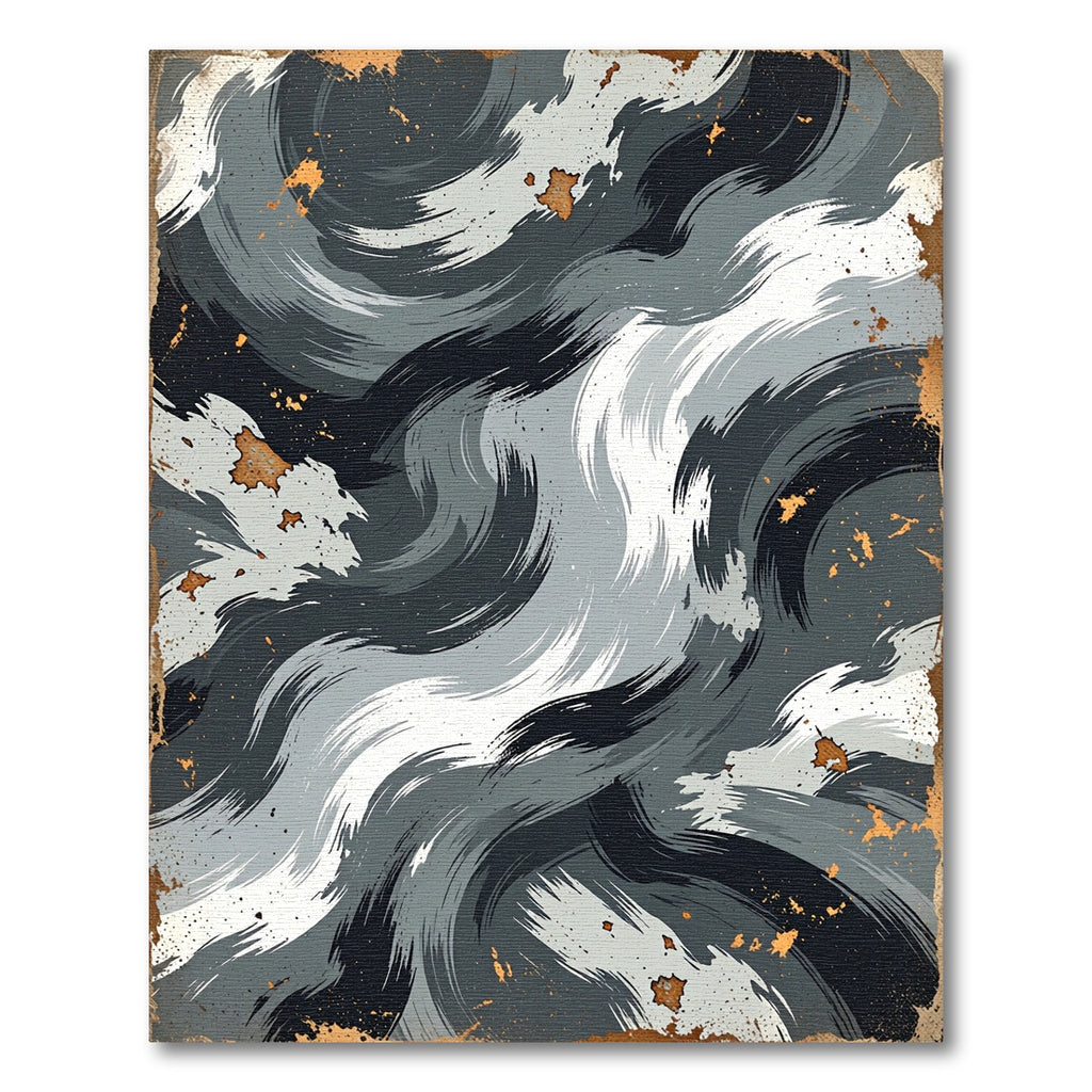 Monochromatic Swirl Abstract Splatter Rug