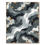 Monochromatic Swirl Abstract Splatter Rug