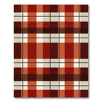 Classic Burnt Orange Plaid Check Rug