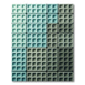 Modern Teal and Sage Grid Mosaic Rug