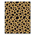 Golden Yellow Black Spotted Animal Hide Rug