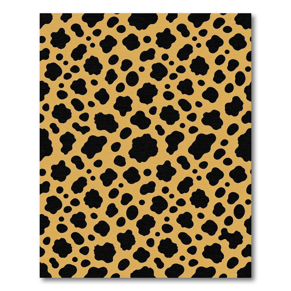 Golden Yellow Black Spotted Animal Hide Rug