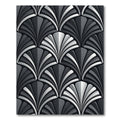 Art Deco Silver and Charcoal Fan Rug