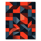 Bold Geometric Orange and Charcoal Rug