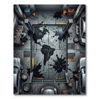 Gritty Garage Oil Spill splatter Rug
