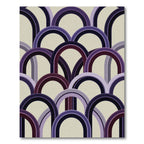 Retro Violet Curved Arch Art Deco Rug