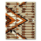 Bold Orange Arrow Geometric Composition Rug