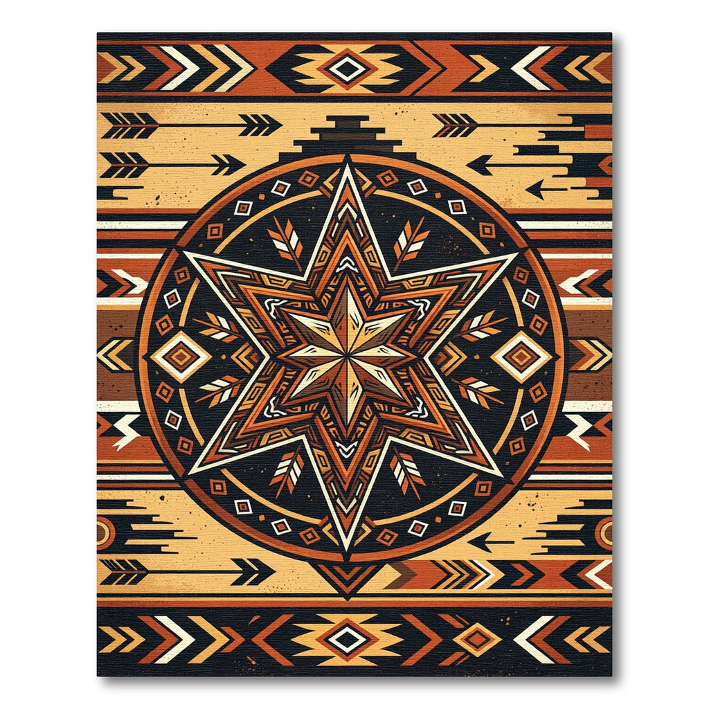 Earthy Southwestern Star Geometric Amber Rug